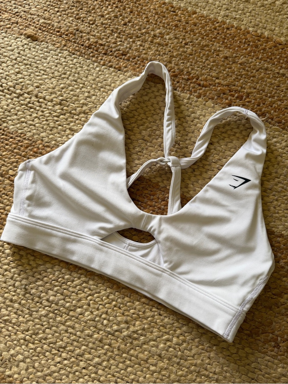 Gymshark White Tie-Back Cutout Sports Bra